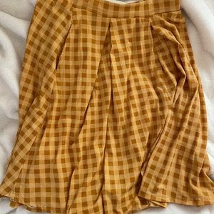 Yellow Colorblock Gingham Lularoe (Madison) Skirt